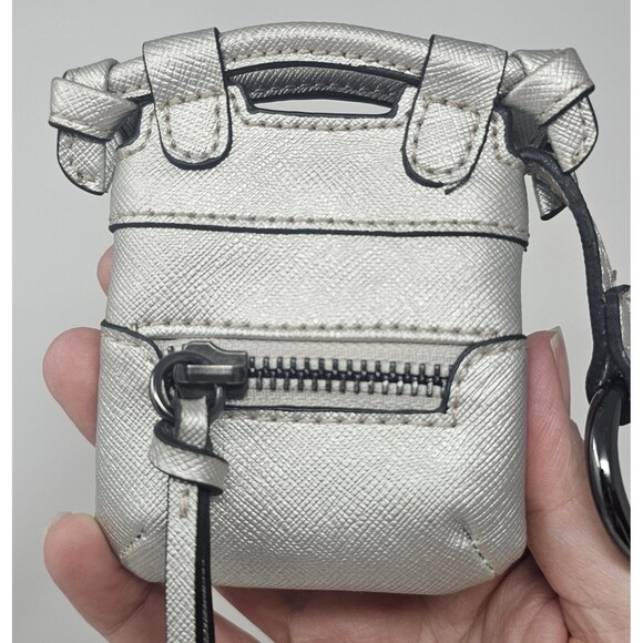 Foley & Corinna Silver Leather Tiny Disco City Satchel Handbag Charm Coin Purse - Picture 3 of 12